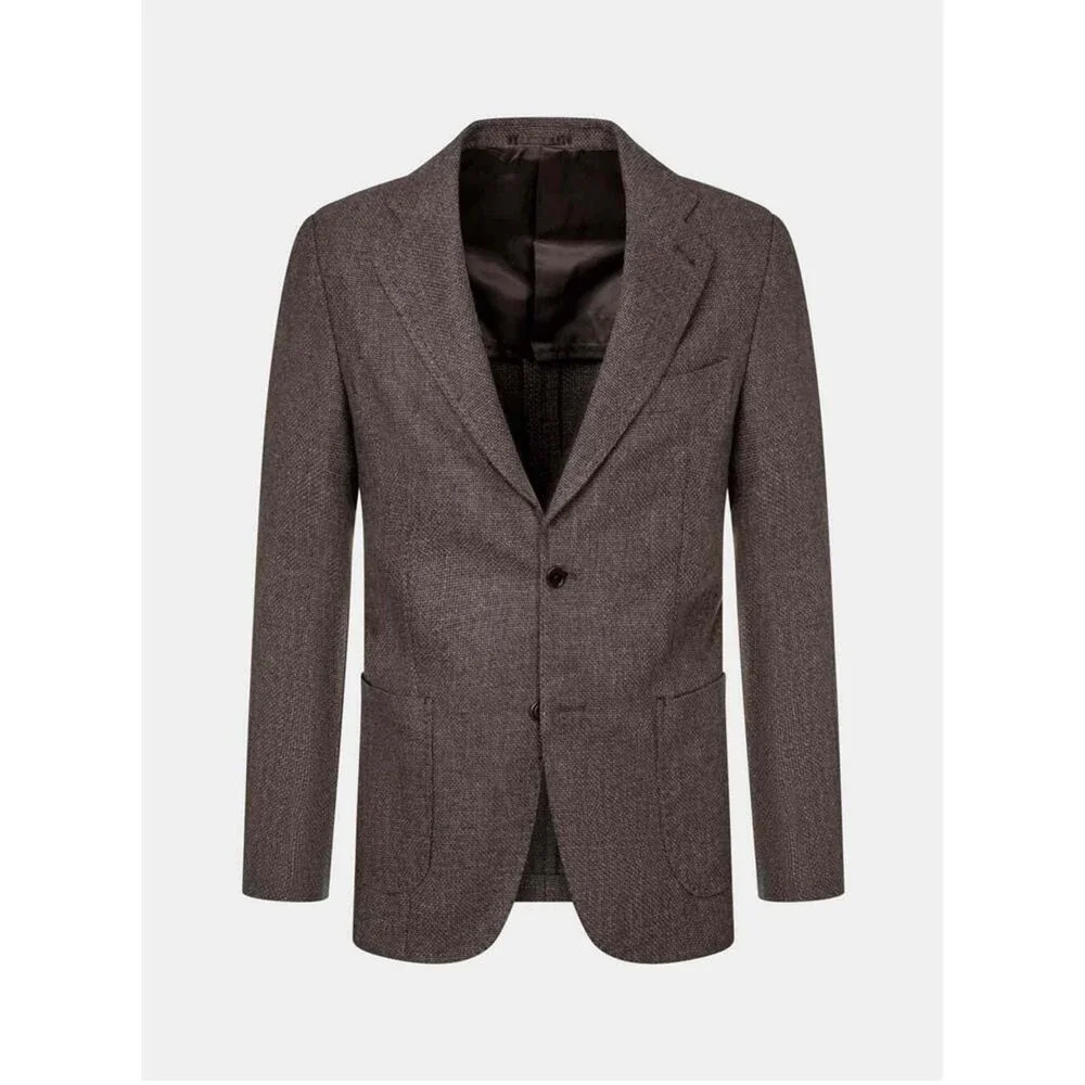 Bachrach Herringbone 2 Button Notched Lapel Patch Pockets Blazer‎ Jacket Wool